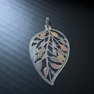 Gold Plated Sterling Silver Leaf Pendant